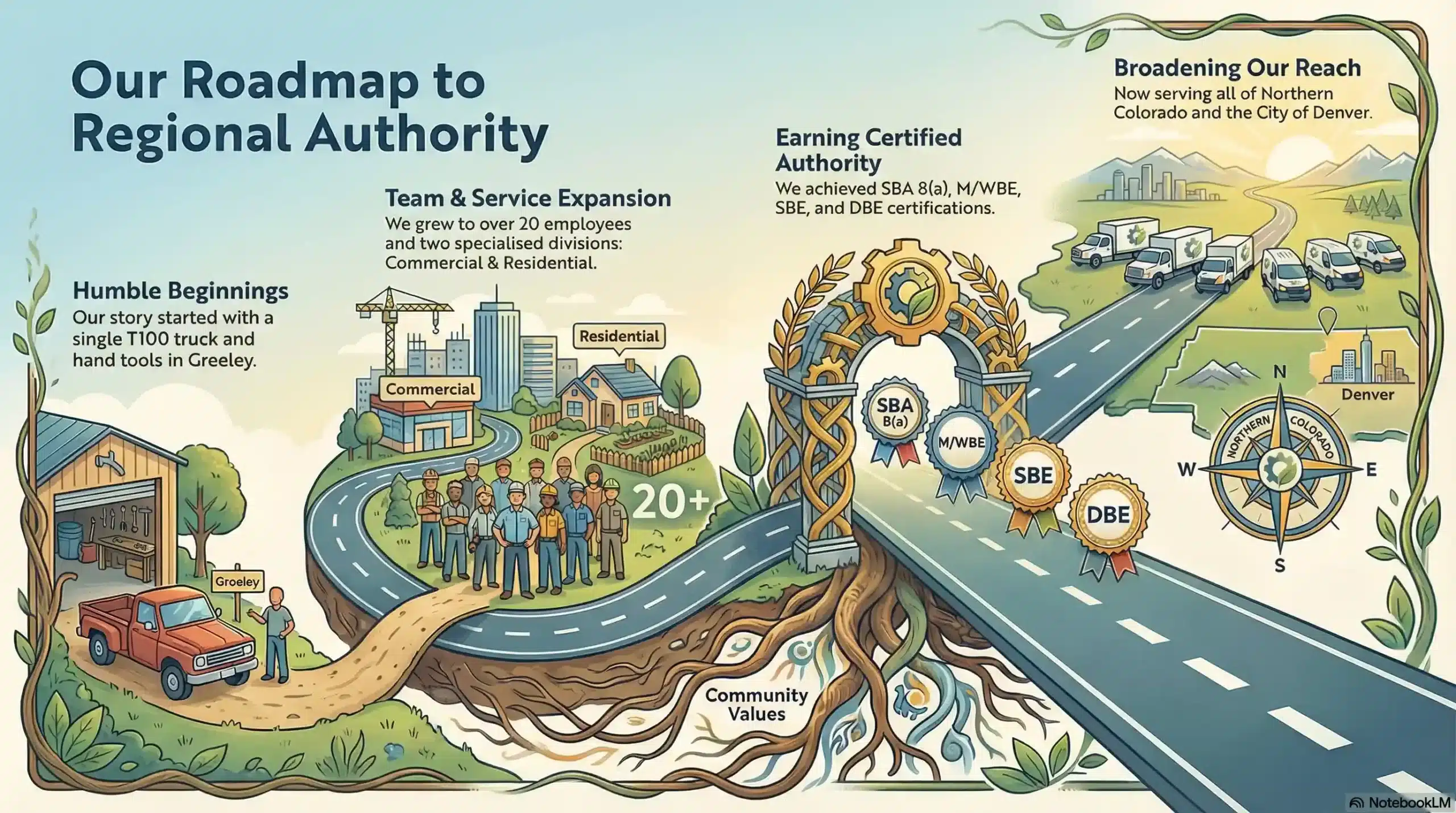 Top-Notch Plumbing company growth and certification timeline Northern Colorado.