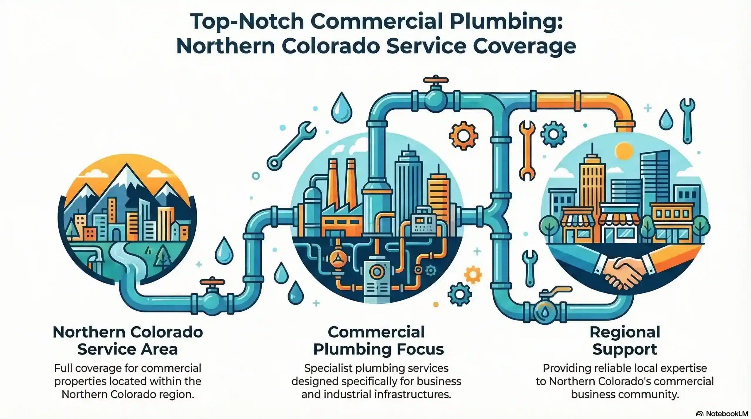 Map showing the Northern Colorado service area for Top-Notch Commercial Plumbing